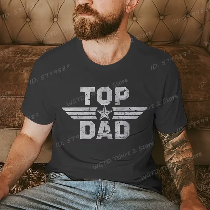 Top Dad Letter Print T-shirt