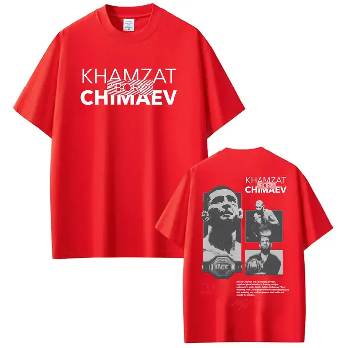 T-shirt à logo Khamzat Chimaev « borz » pour hommes et femmes, hauts d'été de haute qualité, t-shirt