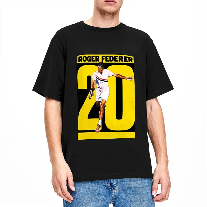 T-shirt surdimensionné RF Roger Federer, 100% coton, T-shirt populaire pour hommes, plage, motif rétro Y2K, manches courtes