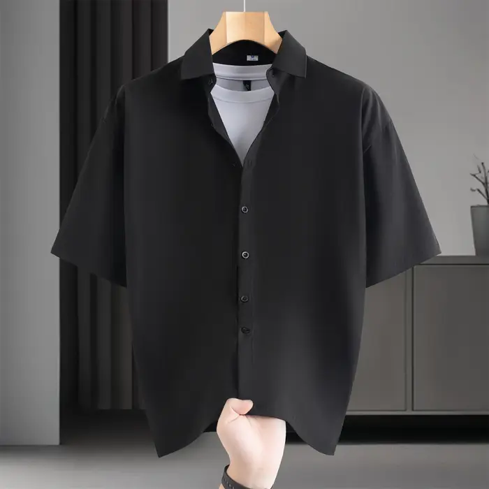 Chemise d'affaires décontractée sans repassage pour hommes