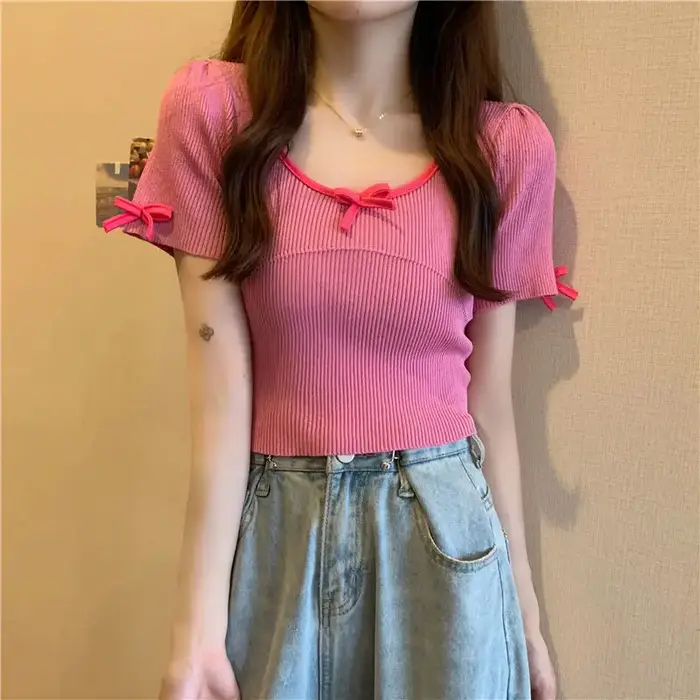 T-shirt français à manches courtes pour femmes
