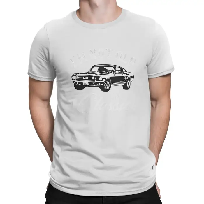 T-Shirt à Manches Courtes et Col Rond pour Homme, Vêtement Décontracté, 100% Coton, Imprimé, Mustang