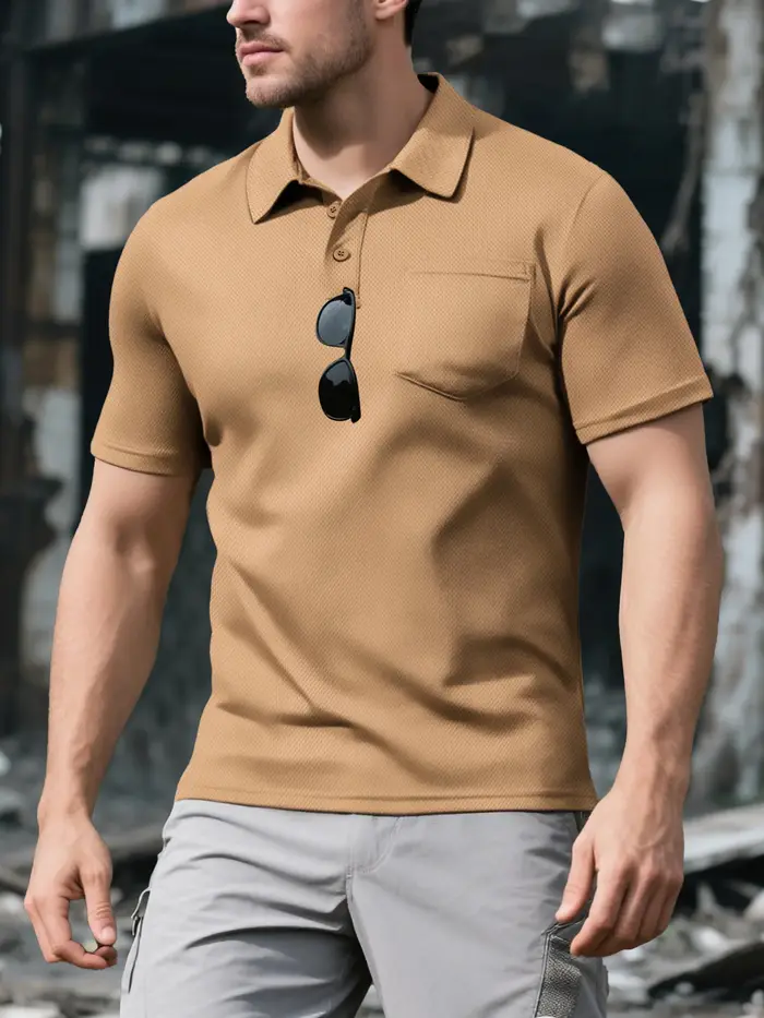Polo à revers à manches courtes pour hommes