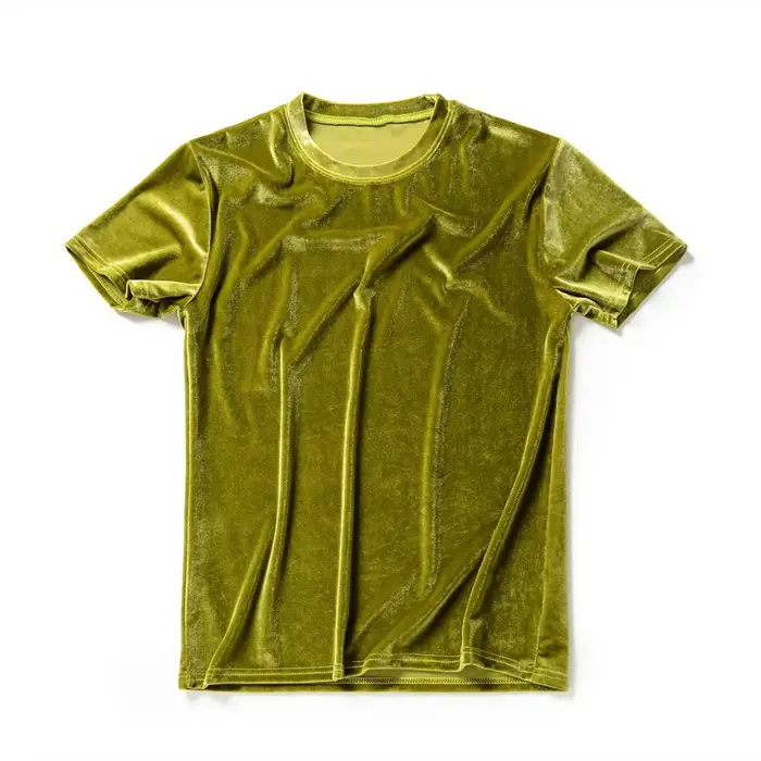 T-shirt vintage en velours à manches courtes