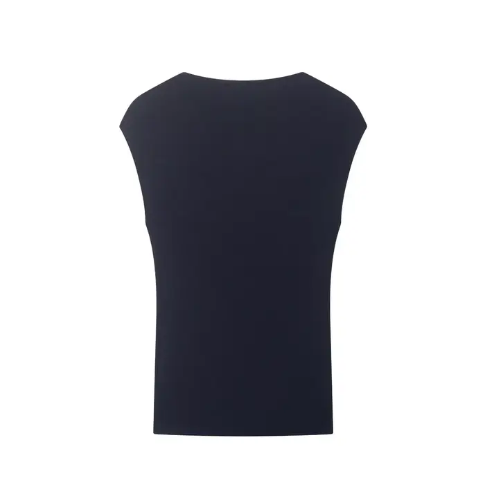 BSAY T-shirt blanc asymétrique pour femme, nouvelle collection été, streetwear, avec boucle métallique, coupe ajustée, chic, hauts pour femmes
