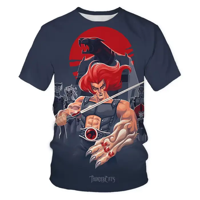 Nouveau Thundercats t-shirts dessin animé 3D impression mode hommes femme T-shirt Streetwear surdimensionné Harajuku