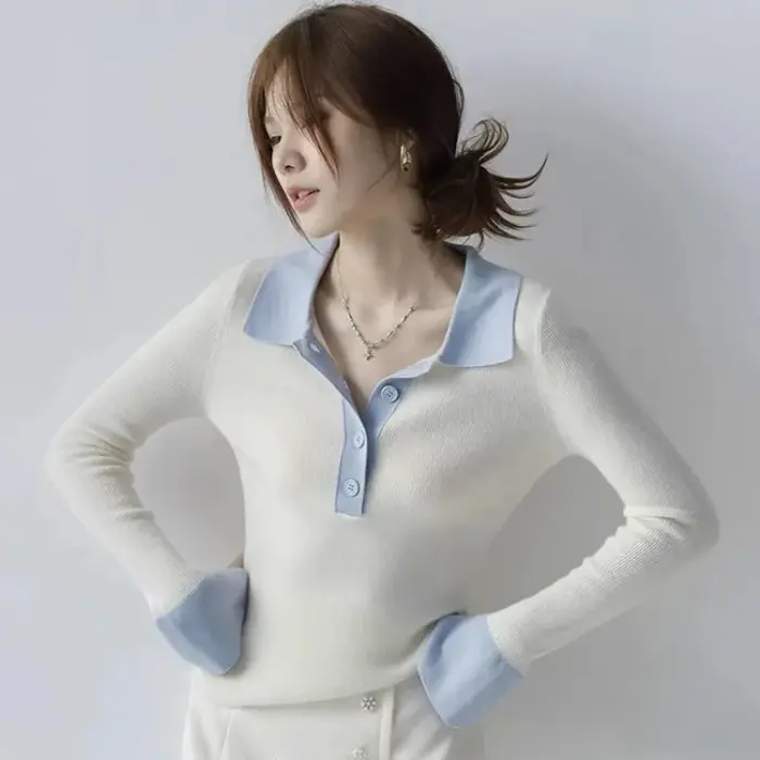 T-shirt à col polo pour femme