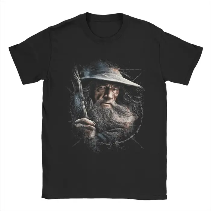 L-Lords Of The R-Rings Gandalfs T-Shirts pour hommes, T-Shirts en coton Hipster, col rond, manches c