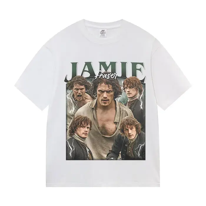 Série télévisée classique Jamie Fraser T-Shirts graphiques mode homme gothique surdimensionné T-shirt Vintage
