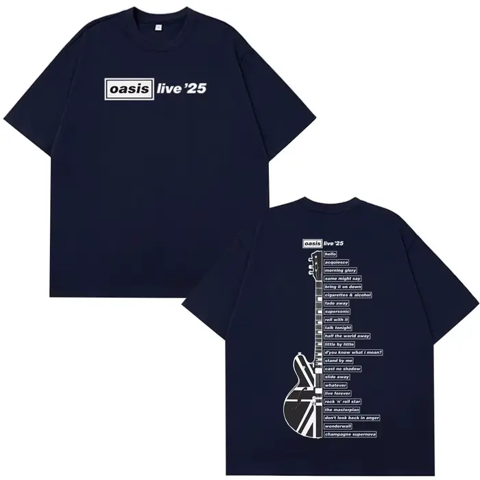 Oasis Live '25 Wembley Tour t-shirt Fan Merch haut d'été hommes surdimensionné Hip-hop mode T-shirts confort