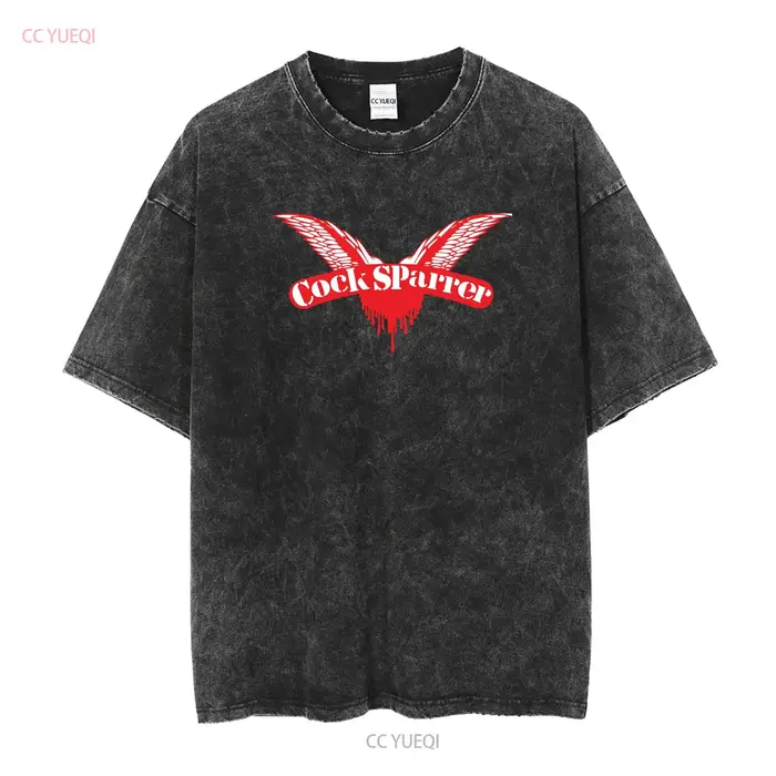 COCK SPARRER LOGO t-shirt noir S XXL Skinhead Oi Punk dernier station 4 peaux vintage lavé légèrement polyvalent décontracté