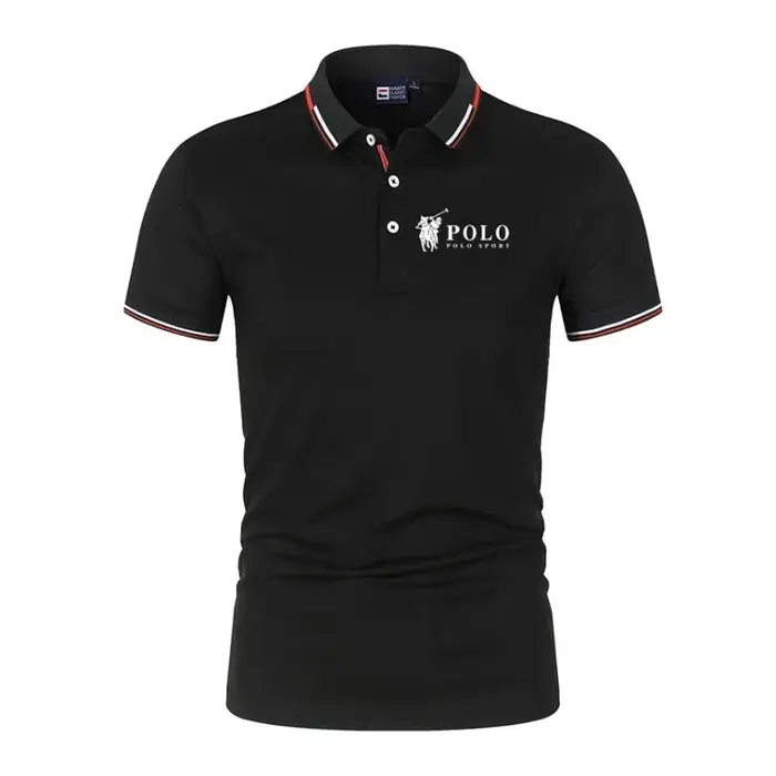 Polo pour homme à manches courtes en tissu 100% soie de lait