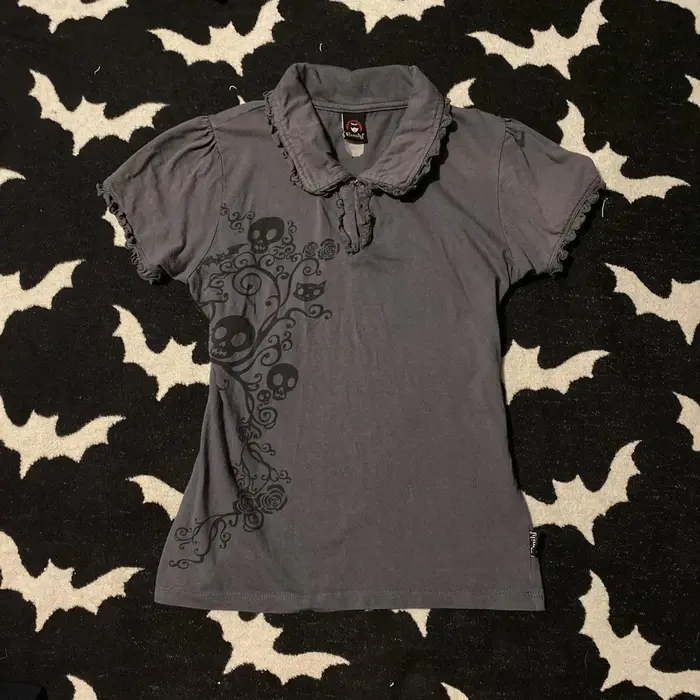 Punk Vintage années 2000 Streetwear t-shirts femmes vêtements gothique mince crânes imprimer Femme t-shirt à manches courtes Kpop esthétique culture hauts