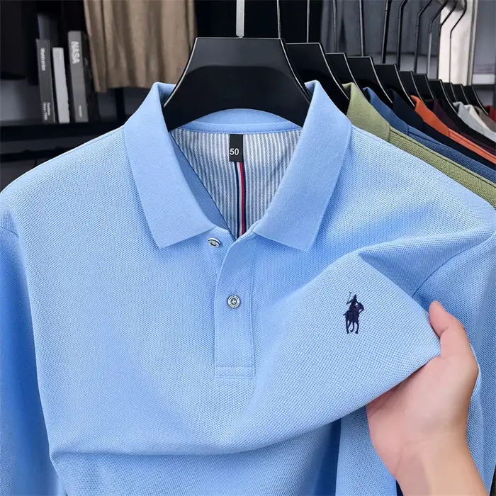 100% coton marque haut de gamme à manches longues polo shirt nouveau Paul Pony brodé luxe confortabl