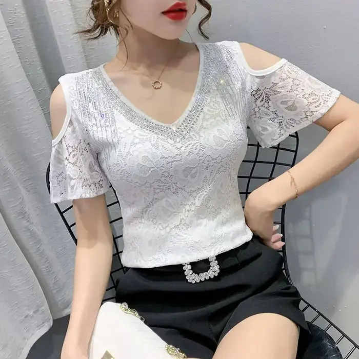 T-shirt à paillettes pour femmes