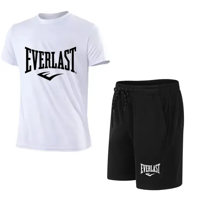 Ensemble 2 pièces T-shirt et short pour homme - Vêtements de sport confortables et respirants à manches courtes pour la