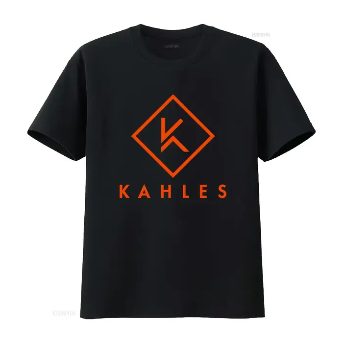 T-shirt noir pour homme Kahles Optics Rifles Hunting avec logo orange stylé pour les amateurs de plein air