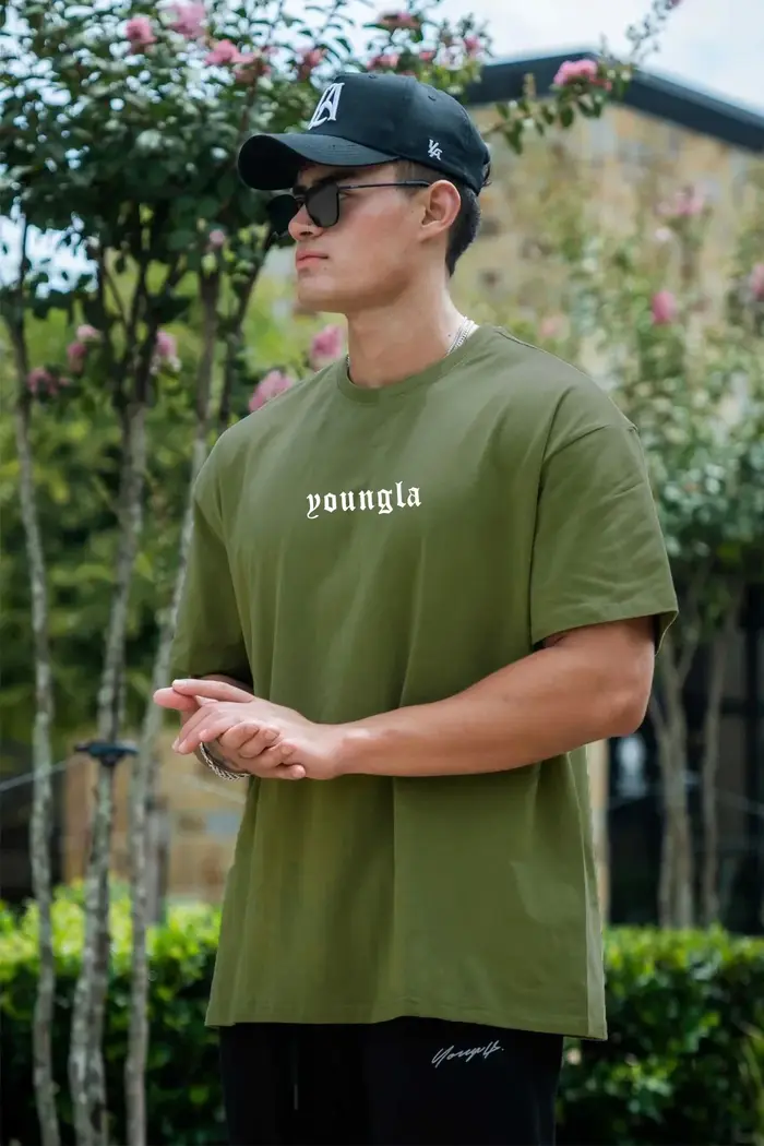 YA hommes surdimensionné jachère T-Shirt été nouveau sport Fitness coton col rond manches courtes Joggers gymnase course formation T-Shirts
