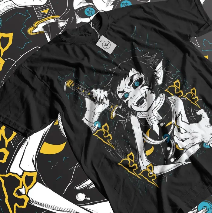 Kaigaku T-shirt Kimetsu no Yaiba Anime Harajuku Kyojuro Rengoku chemise cadeau