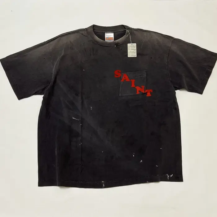 T-shirt SAINT Nice Washed POCKET pour hommes et femmes