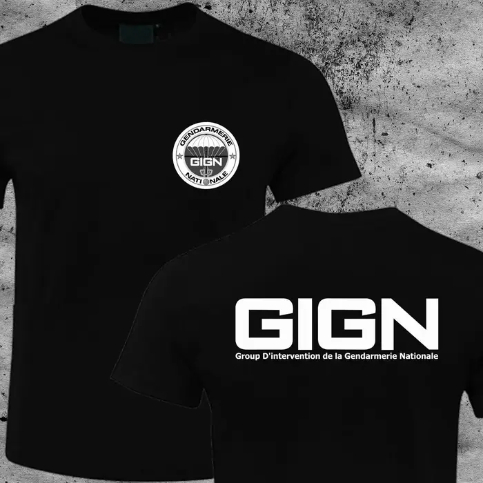 T-shirt pour hommes France French Special Elite Forces GIGN Raid BRI 100% coton Manga Vintage Anime