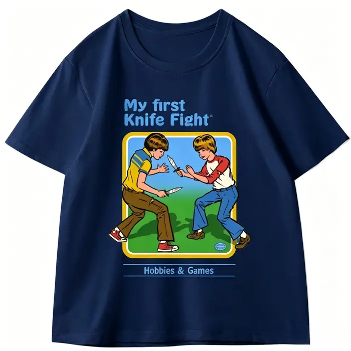 Steven Rhodes My First Knife Fight T-shirts pour hommes et femmes, T-shirt d'été Vintage à manches c