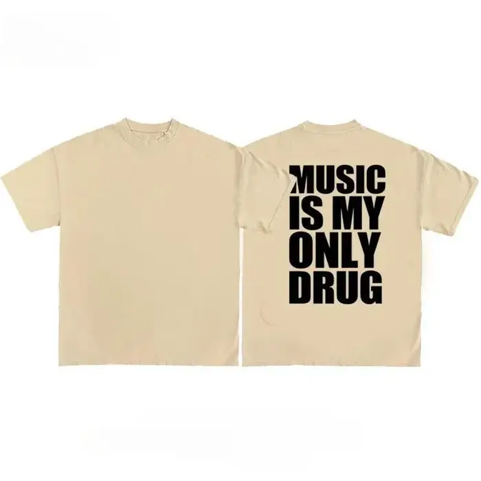T-shirts avec impression graphique « Music Is My Only Drug Fun Meme », pour hommes et femmes, nouvea