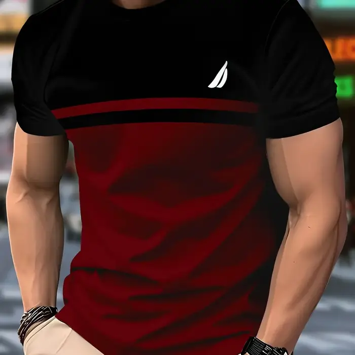 Nouveau T-shirt à col rond 3D pour hommes