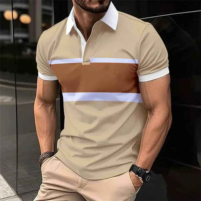 Polo à rayures colorées pour hommes
