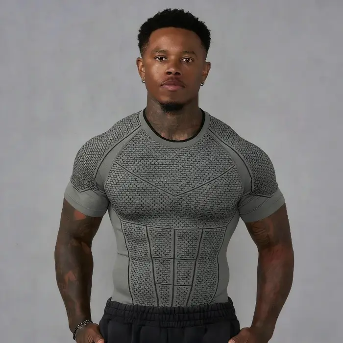 T-Shirt homme Superman Sport Fitness séchage rapide respirant élastique coupe ajustée manches courtes haut d'entraînement