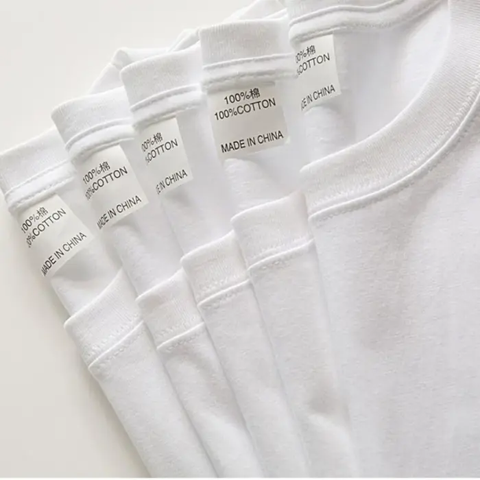 2 pièces 100% coton solide t-shirts hommes et femmes à manches courtes blanc