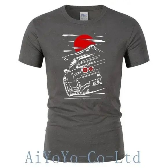 T-shirt japonais Skyline GTR 34 pour homme, 100% coton, Haruna Jdm, Sportcar, Nissan, Fast Car, FF11