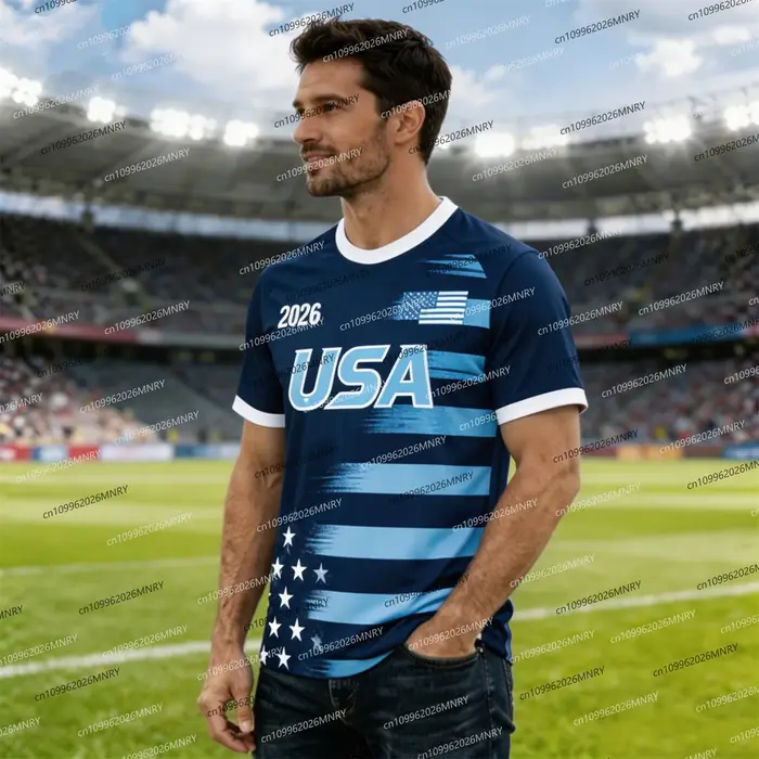T-shirt d'homme avec emblème du drapeau américain 2026