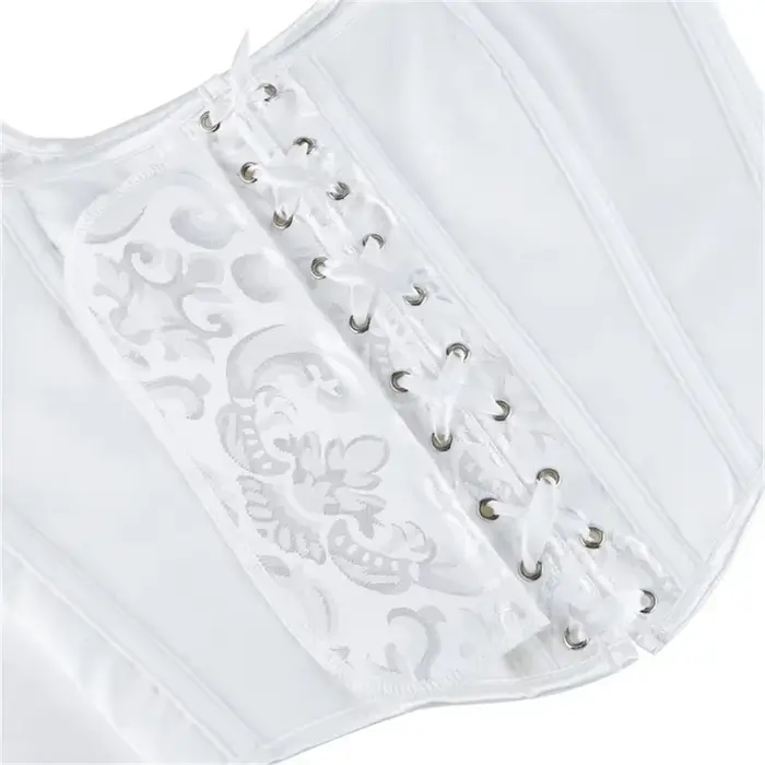 Blanc victorien Vintage Jacquard gilet femme avant à lacets débardeur hauts Corset Punk Goth vêtements Sexy Corselet femmes Shapewear