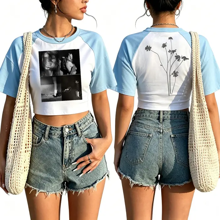 T-shirt Crop Top Ariana Grande Petal Album pour Filles et Femmes
