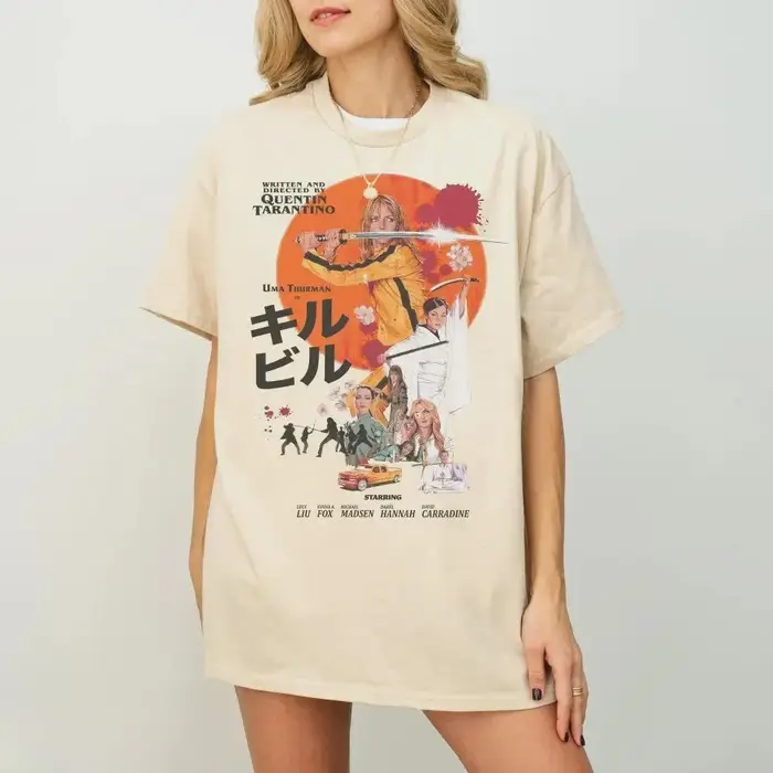 T-shirt Kill Bill Quentin Tarantino, Uma Thurman, T-shirt de film rétro, T-shirt d'été ample et resp