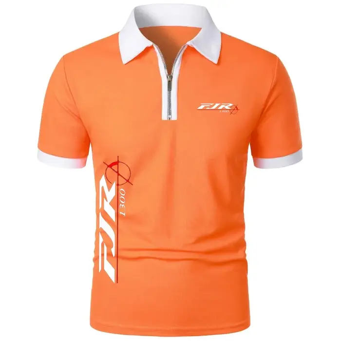 Polos FJR 1300 moto fermeture éclair revers hauts t-shirt Simple confortable léger à manches courtes