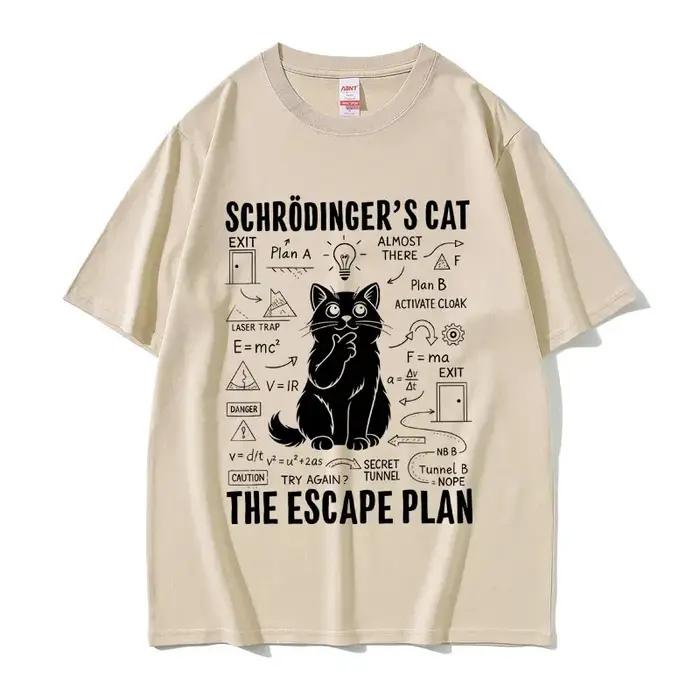 Schrodinger amoureux des chats drôle Meme T-shirt été hommes femmes décontracté coton Vintage Streetwear unisexe surdimensionné à manches courtes t-shirts