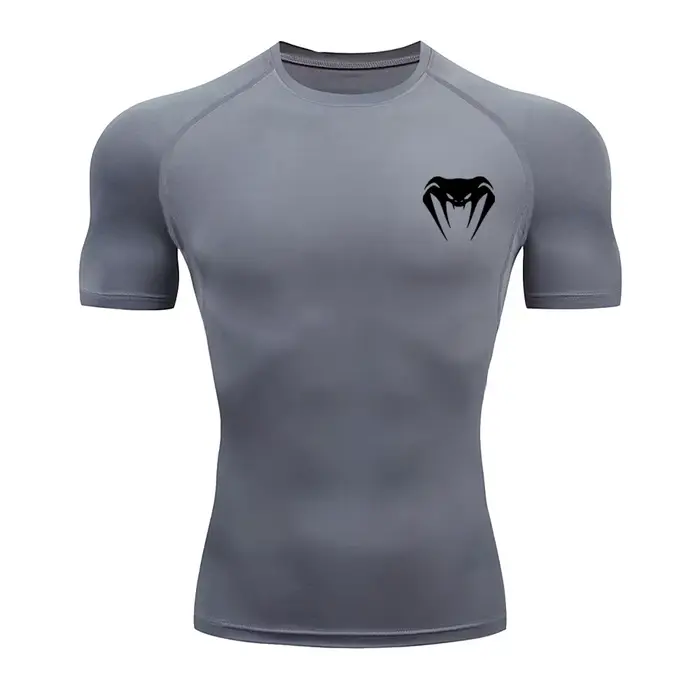 T-Shirt de Compression hommes vêtements de Sport de musculation à manches courtes chemises d'entraînement à séchage