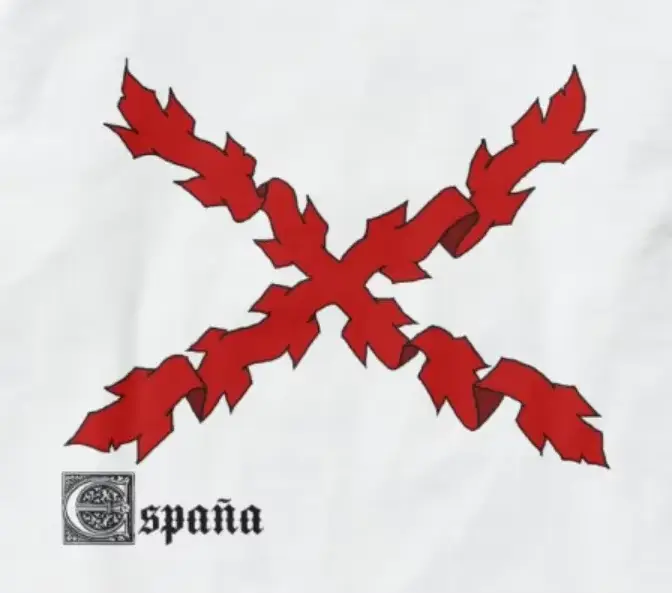 Dieu, patrie et roi. T-shirt croix espagnole de bordeaux. T-shirts décontractés à manches courtes 100% coton