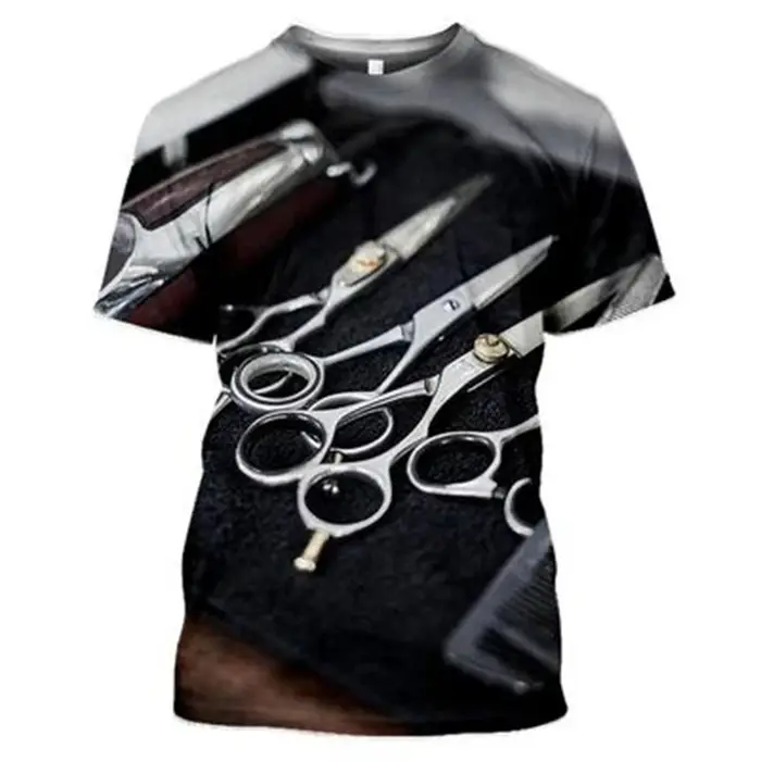T-shirt de travail de barbier pour hommes