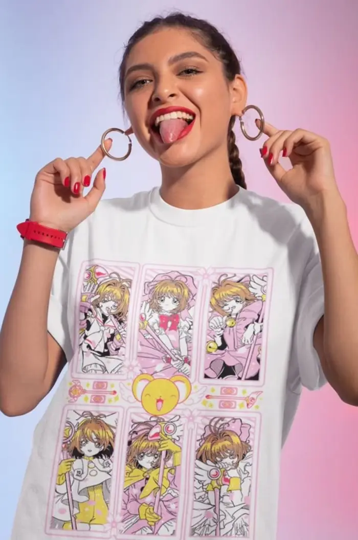 Cardcaptor Sakura : Voyage dans le passé ! Les t-shirts imprimés en 3D de style manga Sakura + Kero-