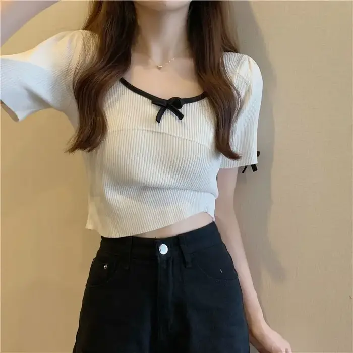 T-shirt français à manches courtes pour femmes