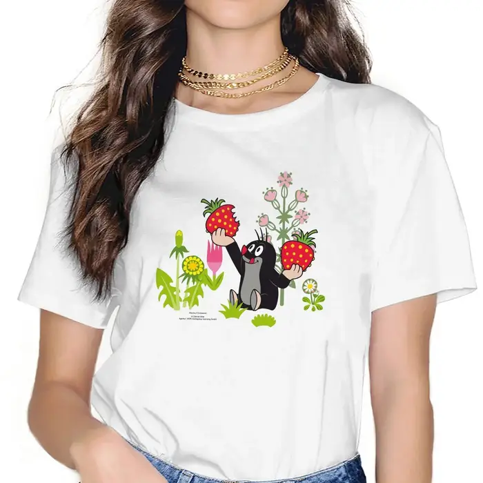 T-shirt Anime Krtek pour femme, The Mole, Maulwurf, Erdbeeren, Zones Me Clothes, Unisex Blusas T Shi