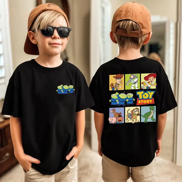 T-shirt Buzz, imprimé recto-verso « To Infinity and Beyond », manches courtes en coton pour l'été 20