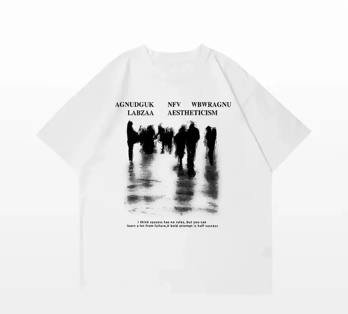 T-shirt à manches courtes ample à col rond imprimé pour homme