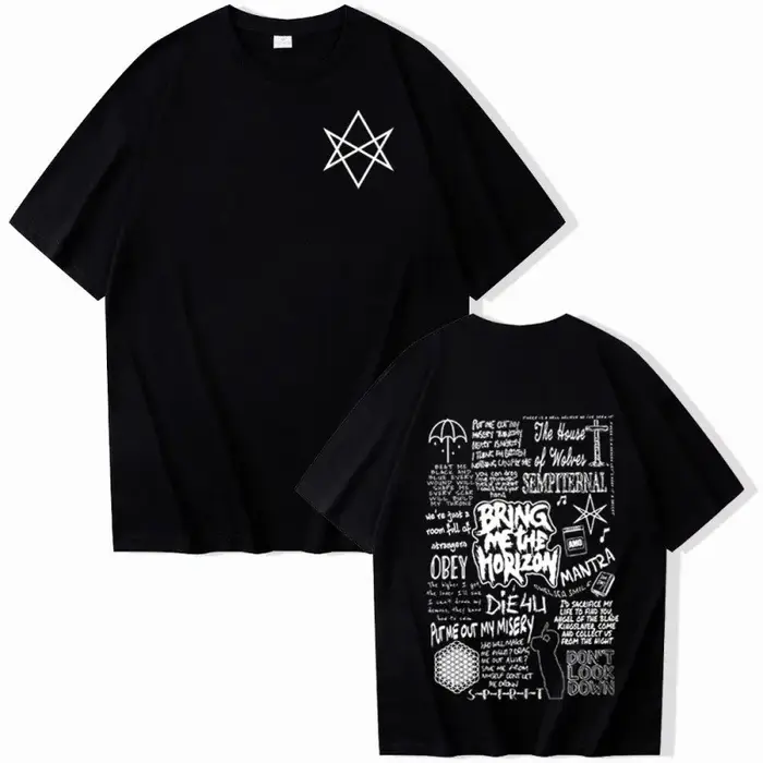 T-shirt imprimé Bring Me The Horizon pour hommes et femmes, style Y2K, Hip-hop, décontracté, à la mo