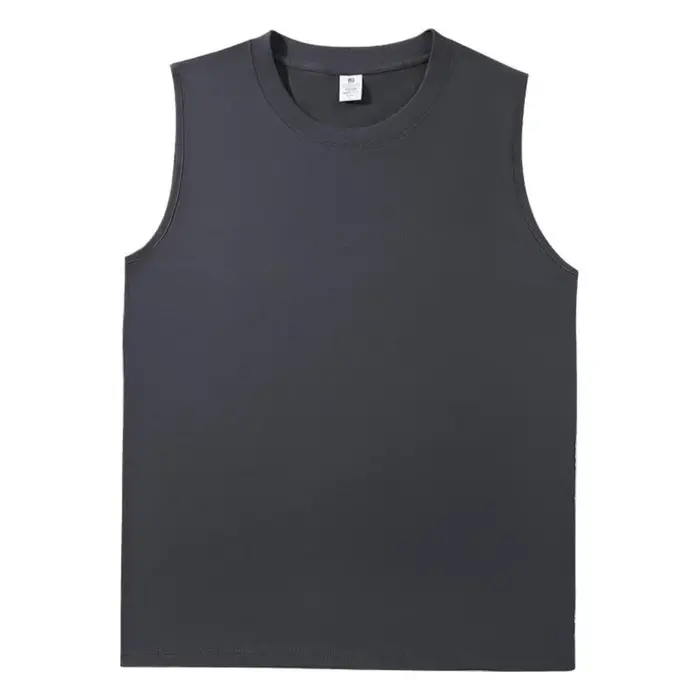 Vente flash - Vêtements d'été pour hommes - Débardeur basique élastique en coton pur - T-shirt sans manches