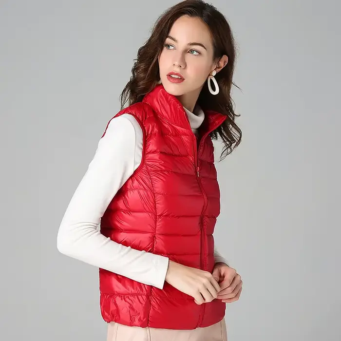 Femmes sans manches gilet vestes hiver mode mâle coton rembourré