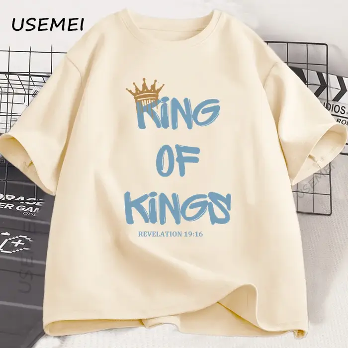 Roi des rois T-Shirt vêtements chrétiens cadeau religieux pour hommes femmes jésus Christ Streetwear foi coton manches courtes t-shirts